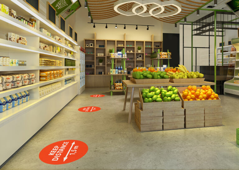 3d render supermarket
